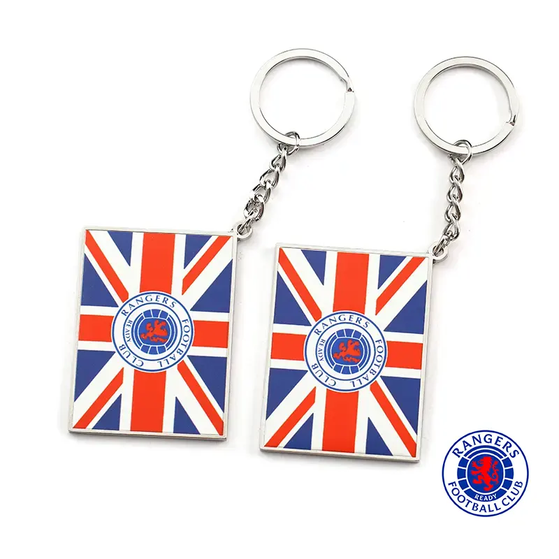 0080-football-club-metal-keychain U.K. Flag Logo Enamel Rangers Football Club Keychain