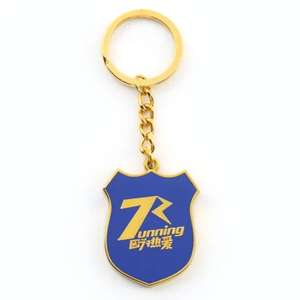 Gold Plated Enamel Zhejiang Satellite TV Keychain