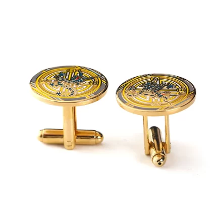 Custom Gold Plated Men’s Boxed Metal Enamel Cufflinks