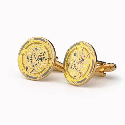 Custom Gold Plated Men’s Boxed Metal Enamel Cufflinks