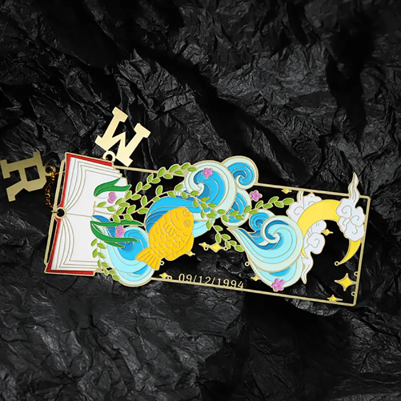 Metall Multi-Color Edelstahl vergoldet hohle Lesezeichen