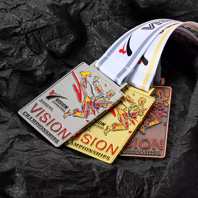 方形跆拳道奖牌