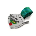 Médaille d'argent en émail souple pour un match de cricket