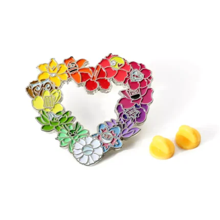 Wreath Shaped Enamel Hollowed Out Badge Pin