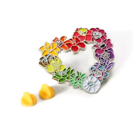 Wreath Shaped Enamel Hollowed Out Badge Pin