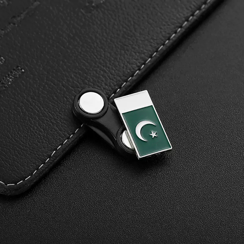 巴基斯坦国旗珐琅银磁铁徽章别针