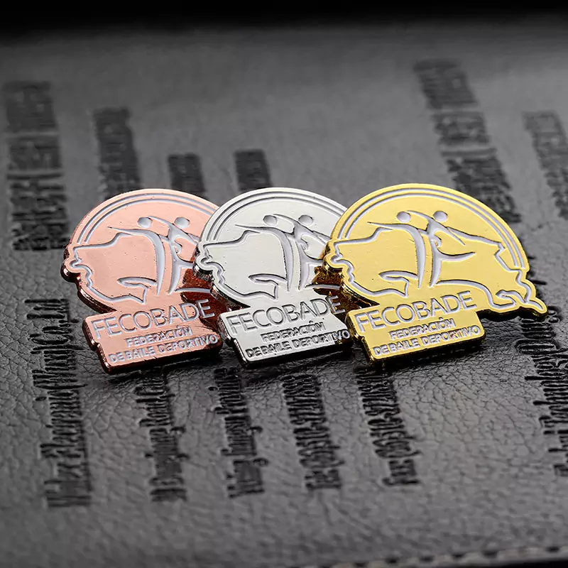 Emaille Gold Silber Rose Anstecknadeln