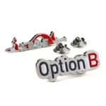 Option B Pure Letter Emaille Logo Abzeichen Anstecknadeln
