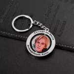 Metal Sticker Epoxy Retrato Llavero Giratorio