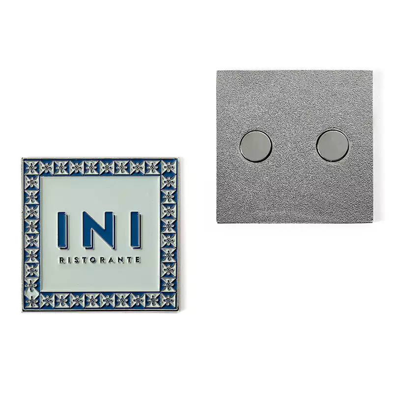 Text Logo Farbe Quadrat Spitze Metall Kühlschrankmagnet