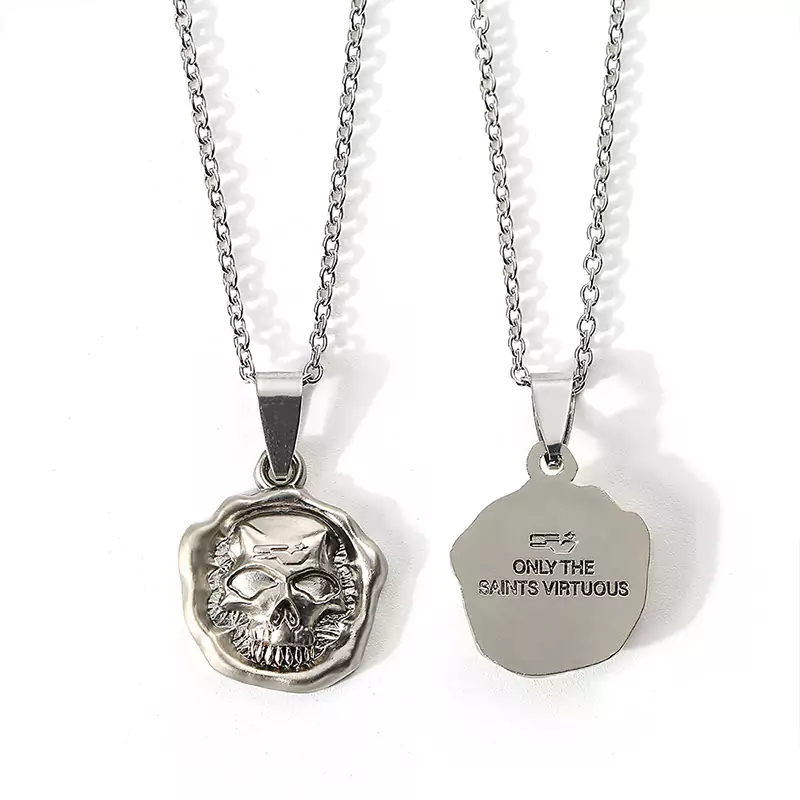 3D geprägte Plattierung Matte Nickel Schädel geformt Charme/Halskette