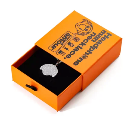 Stainless Steel Embossed Logo Box Headphone Charm/Necklace