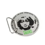 Logo del club in smalto morbido con ritratto Fibbia da cintura a forma circolare su entrambi i lati