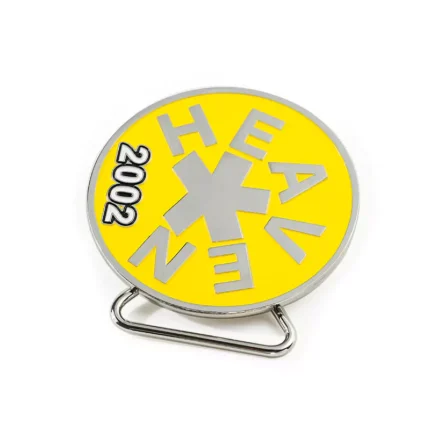 Soft Enamel Club Logo With Portrait Double Sided Circular Shape Belt Buckle