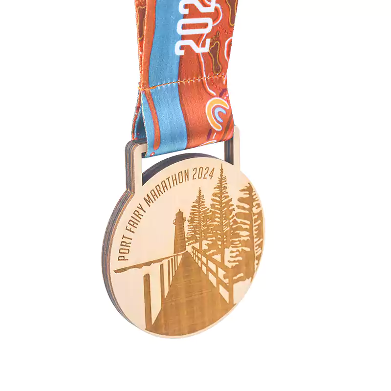 1012-2-Port Fairy Marathon 2024 Wooden Medal