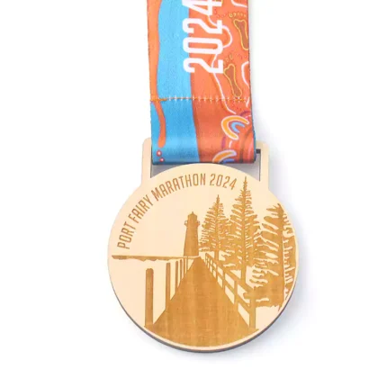 1012-4-Port Fairy Marathon 2024 Wooden Medal