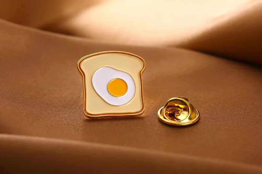 egg enamel pin