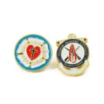 1824-2-Neue Rekruten Ausbildung Hauptquartier Soft-Emaille Gold Abzeichen