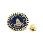 5701-1-Gear edge зажим с логотипом из твердой эмали с бархатной тканевой коробкой