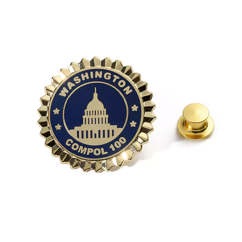 5701-4-Gear edge hard enamel logo clip with velvet cloth box