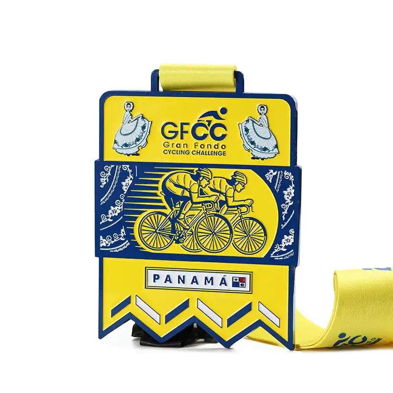 1086-1-Medalha comemorativa de ciclismo do GFCC do Panamá