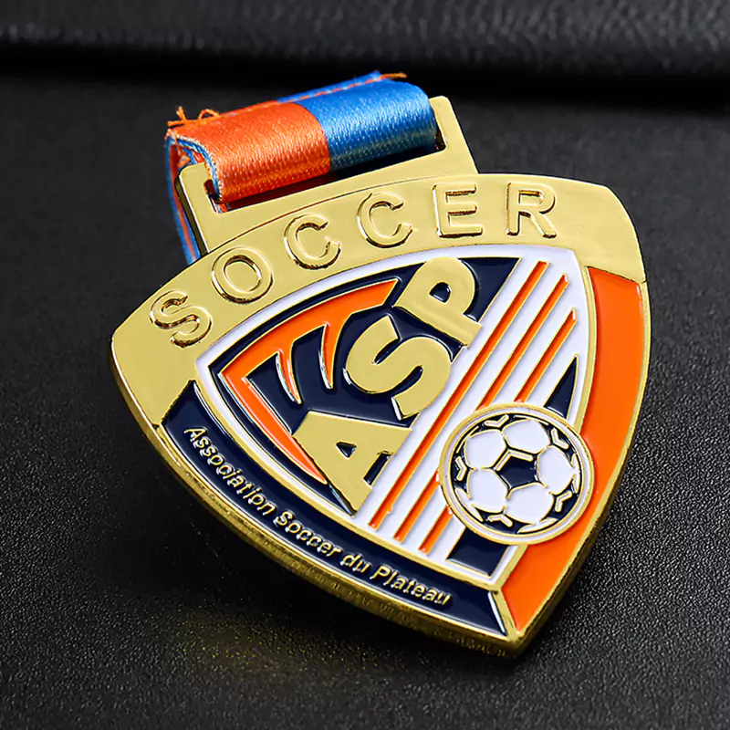 1185-6-Medalhas irregulares de futebol baratas com fita