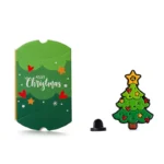 1505-2 - Árvore de Natal pintada com formas exclusivas e emblemas de papelão