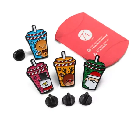 1506-3-Milk tea cup shaped baked paint badge