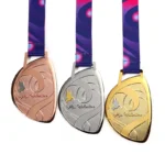 1386-1-Medalhas esportivas de ouro irregulares gravadas e personalizadas