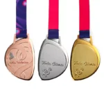1386-4-Medalhas esportivas de ouro irregulares gravadas e personalizadas