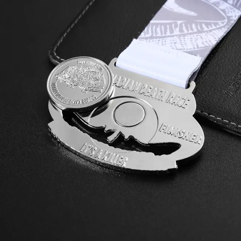 1388-6-Medalha de revezamento de corrida de morte com moedas comemorativas