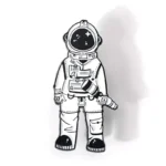 1509-3-Astronaut Paint Badge With Cardboard