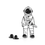 1509-6-Astronaut Paint Badge With Cardboard