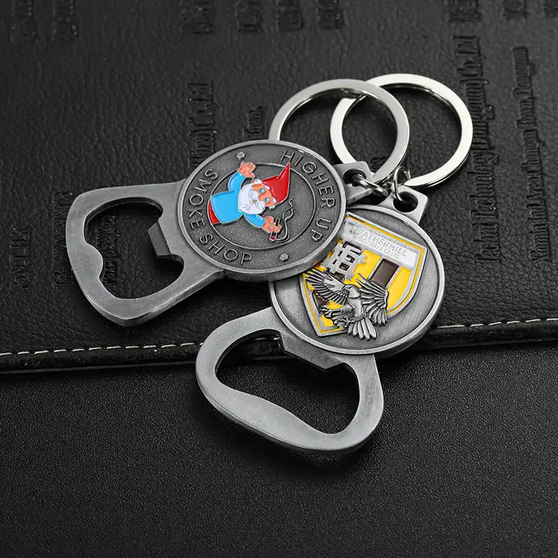 3406-6-Métal Porte-clés décapsuleur en émail personnalisé