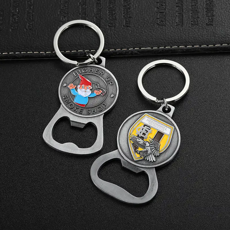 3406-8-Métal Porte-clés décapsuleur en émail personnalisé