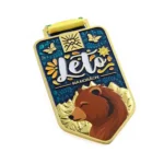 1930-1-Harte Emaille Gold Metall Bär Muster 3d gedruckte Medaillen