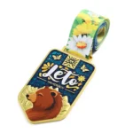 1930-3-Harte Emaille Gold Metall Bär Muster 3d gedruckte Medaillen