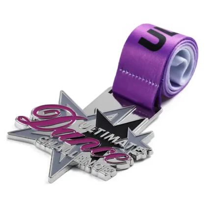 1989-4-Star Outline Enamel Purple Medal Metal