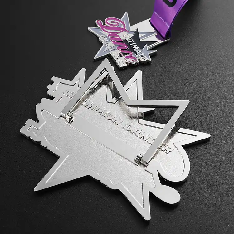 1989-6-Stern Umriss Emaille lila Medaille Metall