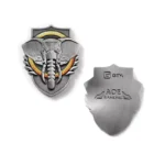 2504-1-Monnaie ancienne en argent avec logo d'éléphant en métal gaufré imprimée en 3D