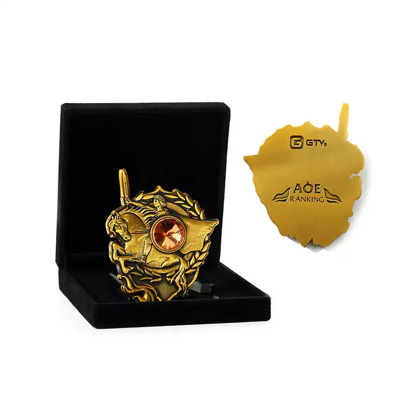 2505-2-3D Metall-Kamee Einhorn Pferd Antike Goldmünzen