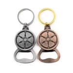 2101-1-3D Relieve Timón de Barco Plata Antigua Rojo Cobre Antiguo Abrebotellas