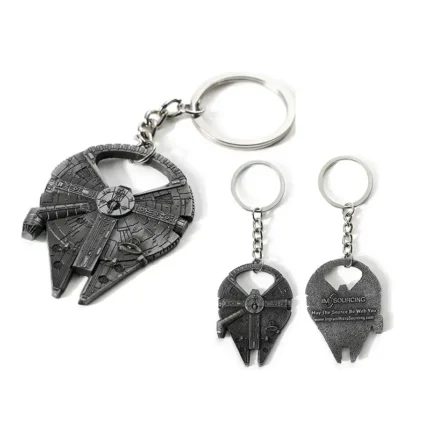 2175-4-Spaceship Sncient Silver Keychain