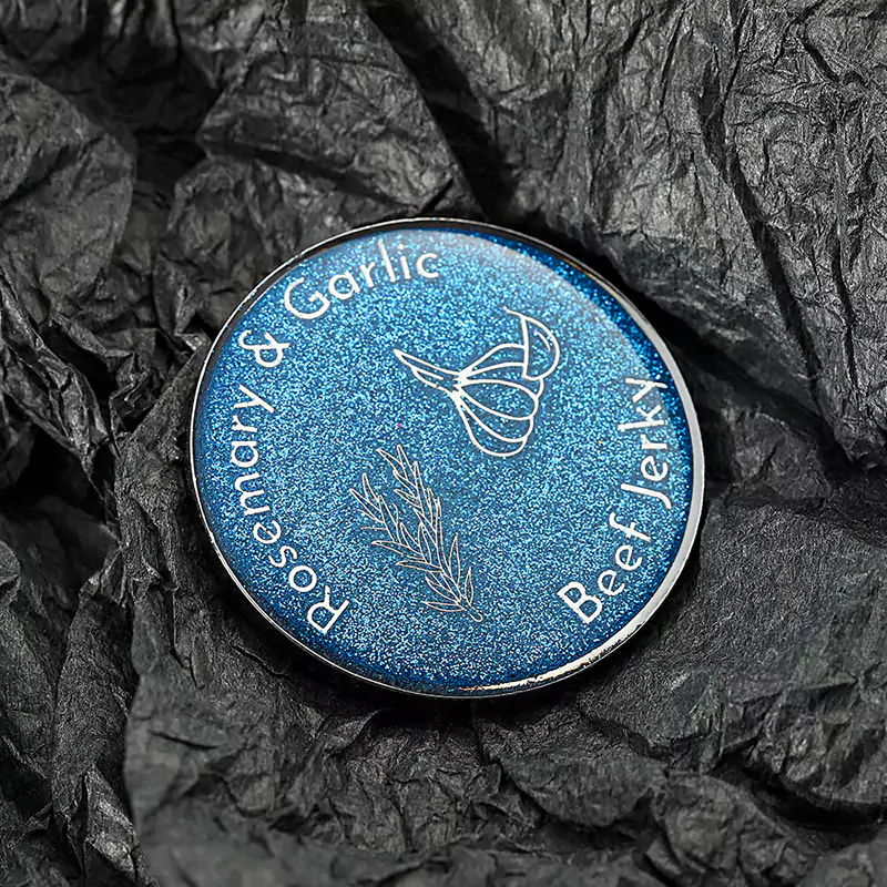 2509-5-Double sided blue glitter with droplet adhesive silver plating