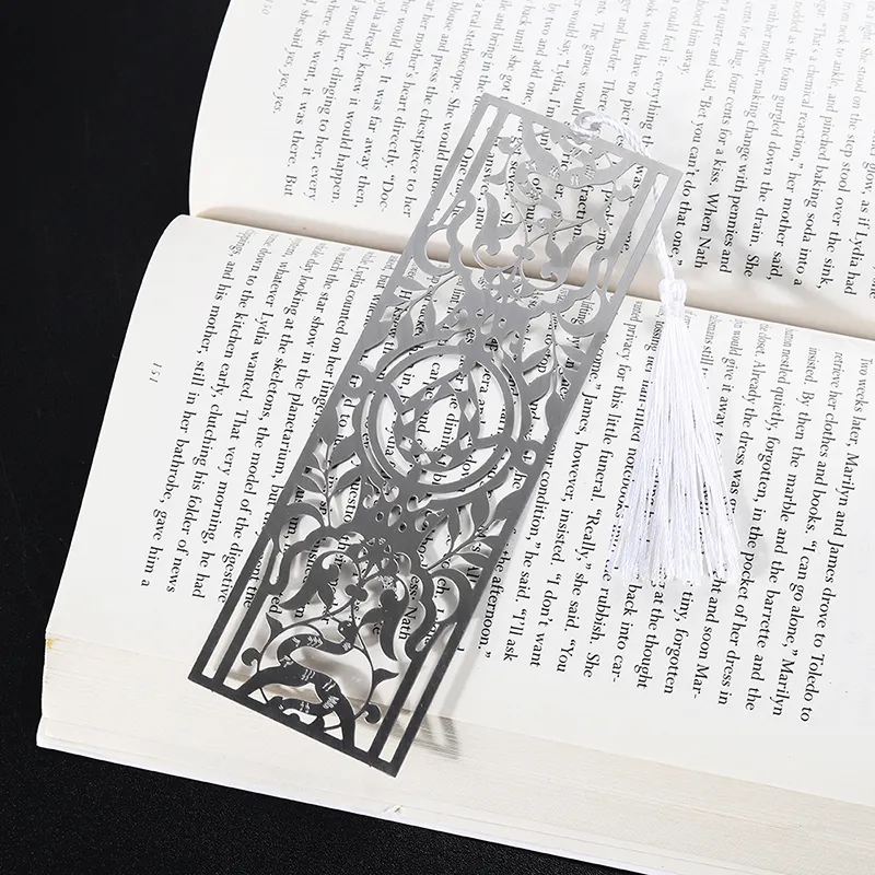 3010-7 Закладка для линейки с полым узором из коррозированного серебра с матовой поверхностью