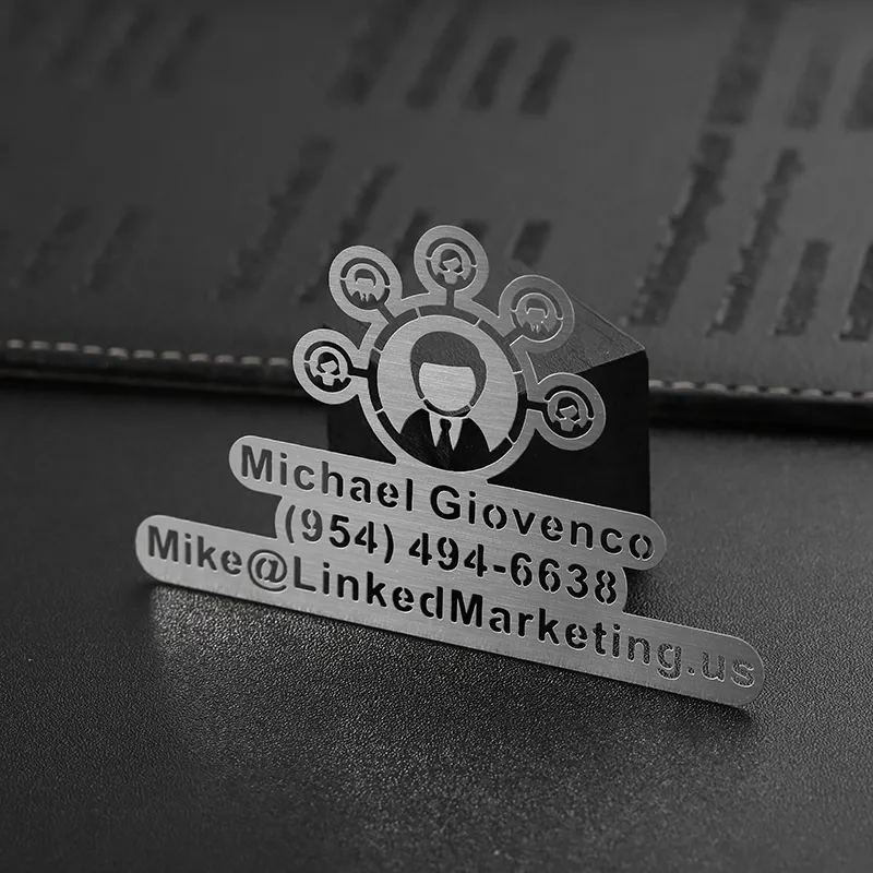 3051-7-外星人头像联系信息拉丝不锈钢胸针