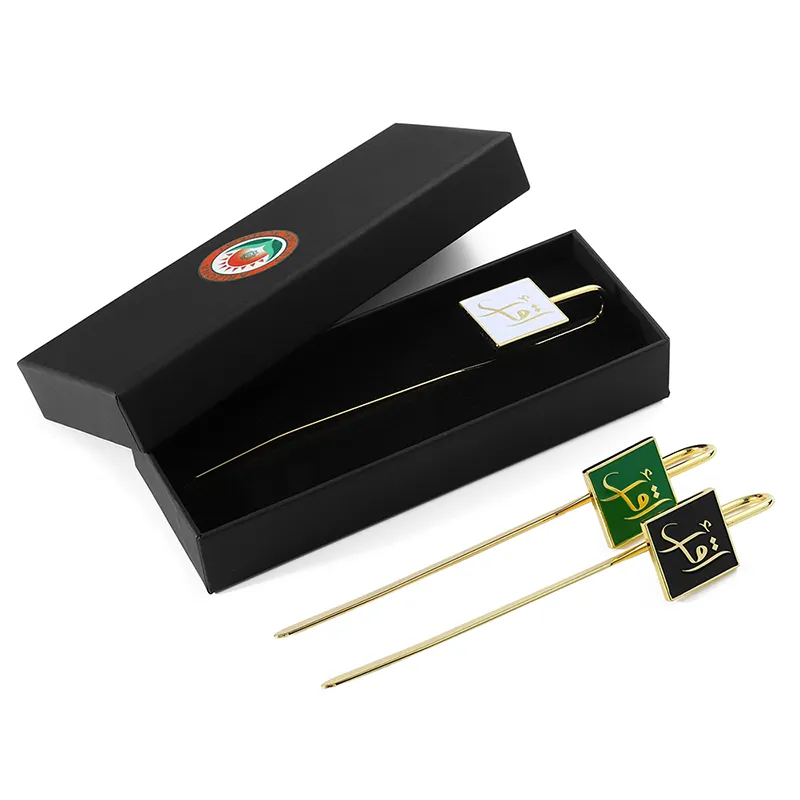 3151-2 - Marque-page Ruyi simple face avec texte, peinture cuite au four, imitation or