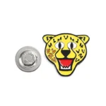 1702-1-Tête de tigre de dessin animé Jaune Badge magnétique à peindre
