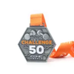 1123-7-Argento antico esagonale 50 numero manubrio sollevamento pesi M