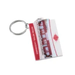 2451-4-Rechteckige rosa weiße Berühmtheit Wand PVC-Schlüsselanhänger